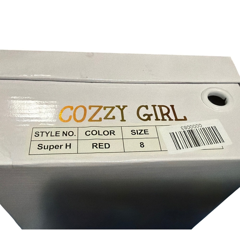 Cozzy Girl Super H Red Platform Mini Boots Faux Fur Lined Size 8 NEW - Picture 7 of 7